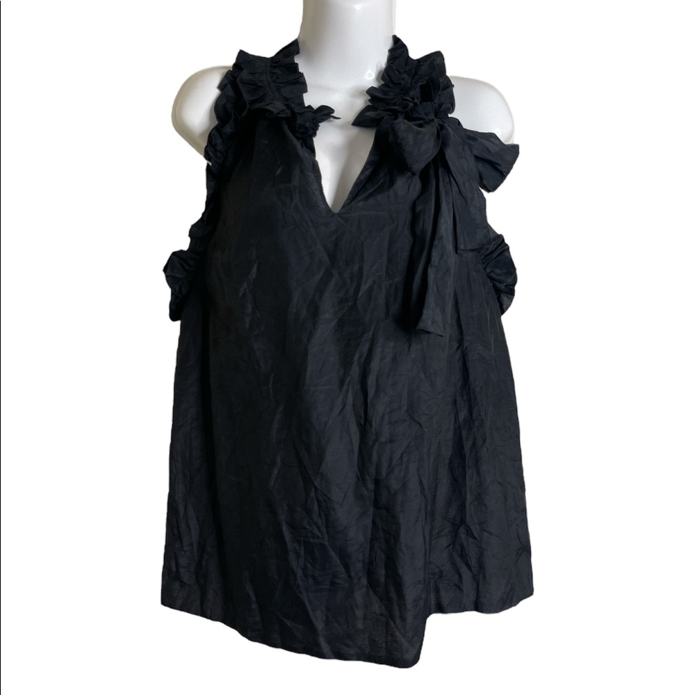 L.K Collection Top raffle blouse black L.K Collection RN 97571517 size M